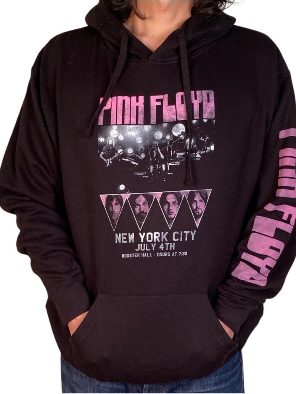 Pink Floyd Black Hoodie with Pink Graphics